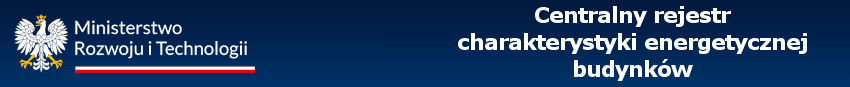 Ministerstwo rozwoju i technologii; Logo centralny rejestr charaktetystyki energetycznej budynków